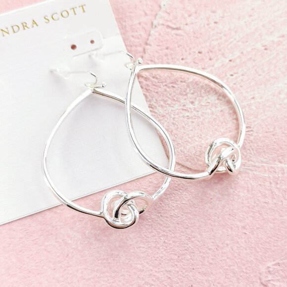 Kendra Scott Presleigh Love Knot Bright Silver Earrings - Picture 2 of 3